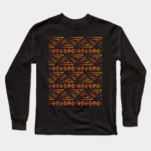 Triangles and circles Pattern design Fire Long Sleeve T-Shirt